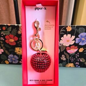 Viral Tik Tok Famous Piper K Red Apple Keychain/Bag Charm NIB